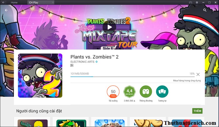 Bắt đầu tải về & cài đặt game Plants vs Zombies 2
