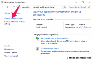 Chọn Change adapter settings Chọn Change adapter settings