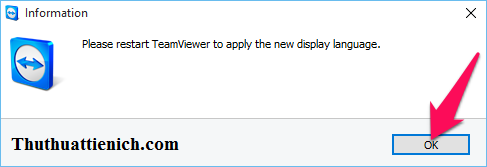 Nhấn nút Teamviewer và mở lại Teamviewer