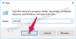 Nhập lệnh winver vào khung RUN rồi Enter Nhập lệnh winver vào khung RUN rồi Enter