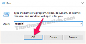 Mở hộp thoại RUN rồi nhập lệnh Regedit Mở hộp thoại RUN rồi nhập lệnh Regedit