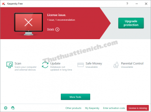 Giao diện Kaspersky Free đã được thay đổi sang tiếng Anh Giao diện Kaspersky Free đã được thay đổi sang tiếng Anh