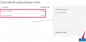 Chọn 32-bit hoặc 64-bit rồi nhấn nút Next Chọn 32-bit hoặc 64-bit rồi nhấn nút Next
