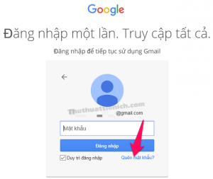 Nhấn vào dòng Quên mật khẩu Nhấn vào dòng Quên mật khẩu
