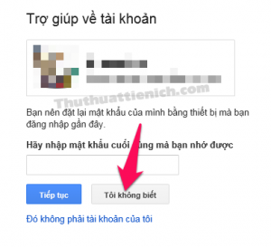 Nhấn nút Tôi không biết Nhấn nút Tôi không biết