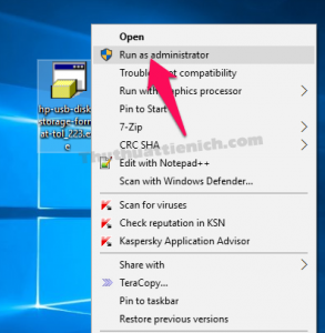 Nhấn chuột phải lên tập tin *.EXE đó chọn Run as administrator Nhấn chuột phải lên tập tin *.EXE đó chọn Run as administrator