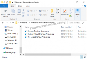 Chạy các tập tin REG tương ứng Chạy các tập tin REG tương ứng