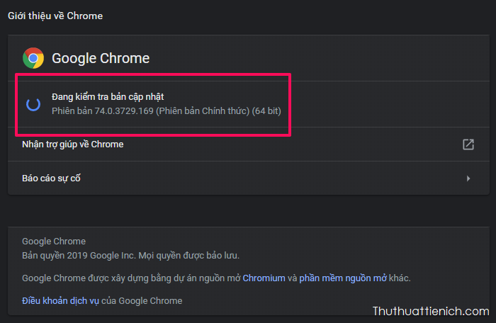 Cách Update trình duyệt Google Chrome lên phiên bản mới nhất