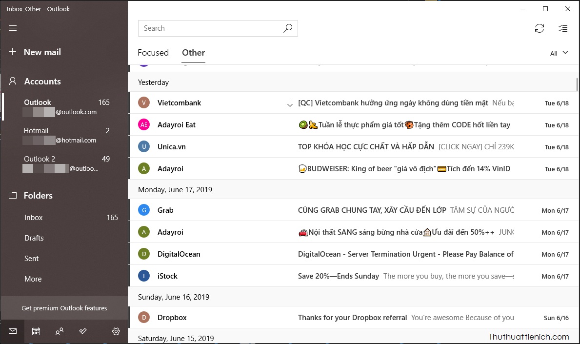 Đăng nhập nhiều tài khoản Gmail sử dụng ứng dụng Outlook