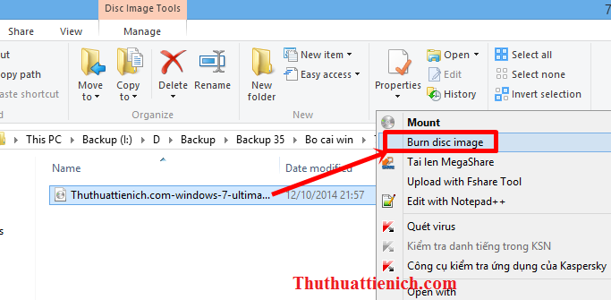 Hướng dẫn cách ghi đĩa cài đặt Windows trên Windows 7/8/8.1