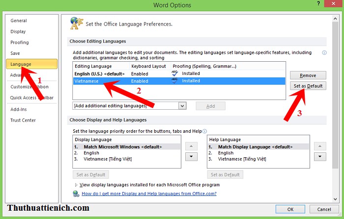Hướng dẫn cài đặt tiếng Việt cho Microsoft Office 2010