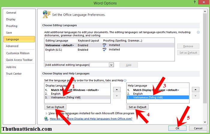 Hướng dẫn cài đặt tiếng Việt cho Microsoft Office 2010