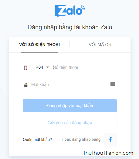Các cách đăng nhập Zalo web