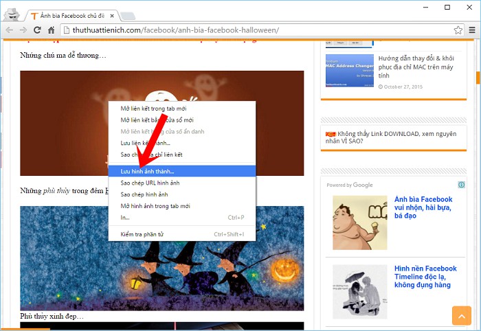 Nhấn chuột phải vào ảnh chọn Lưu hình ảnh thành...