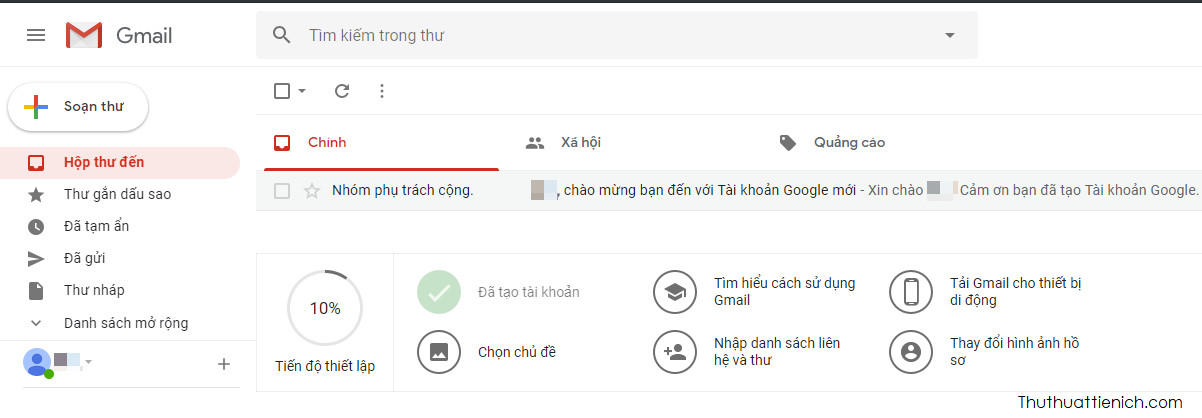 Giao diện hòm thư Gmail