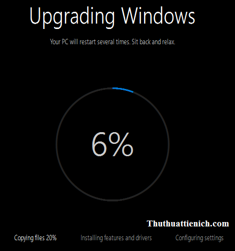 Bắt đầu quá trình nâng cấp Windows 10