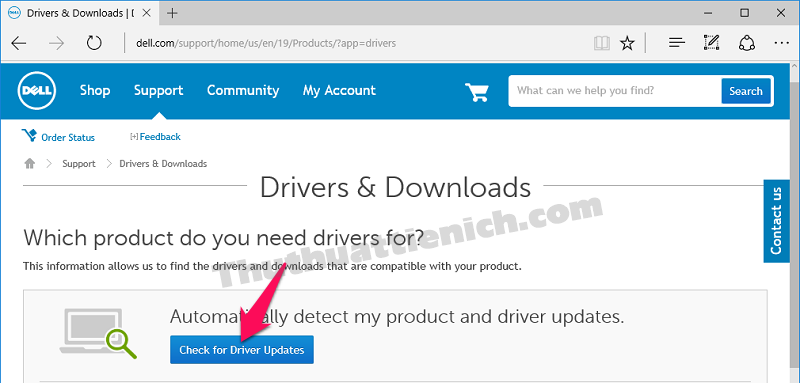 Nhấn nút Check for Driver Updates