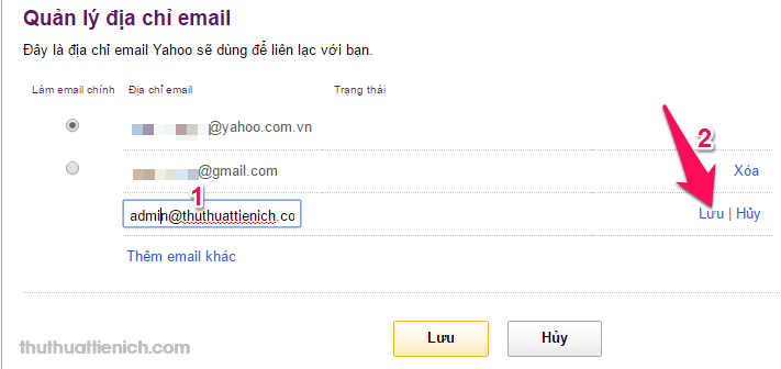 Nhập địa chỉ Gmail bạn muốn chuyển tiếp thư mới sang rồi nhấn nút Lưu
