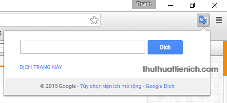 Dịch toàn bộ trang web bằng cách nhấn vào biểu tượng của Google dịch chọn Dịch trang này