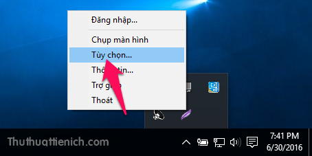 Right click on Lightshot software select Options... to open settings mở