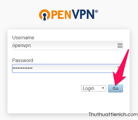 Nhập tên đăng nhập (username) và mật khẩu (password) lấy trong email rồi nhấn nút Go