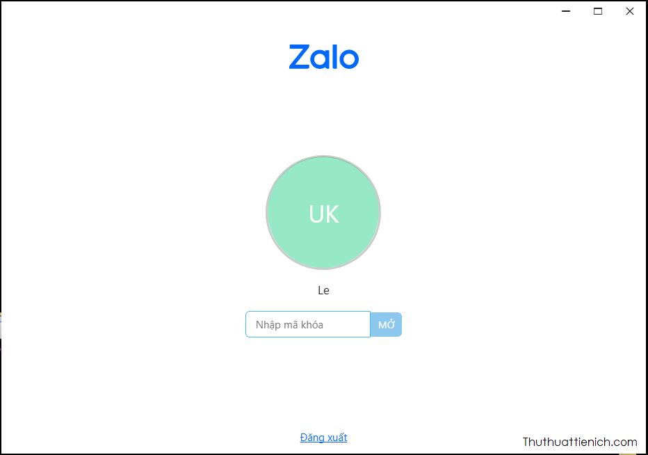 Vậy là từ sau, mỗi lần rồi khỏi máy tính bạn chỉ cần nhấn nút ổ khóa góc trên cùng bên phải phần mềm Zalo để khóa nhanh mà không cần đăng xuất