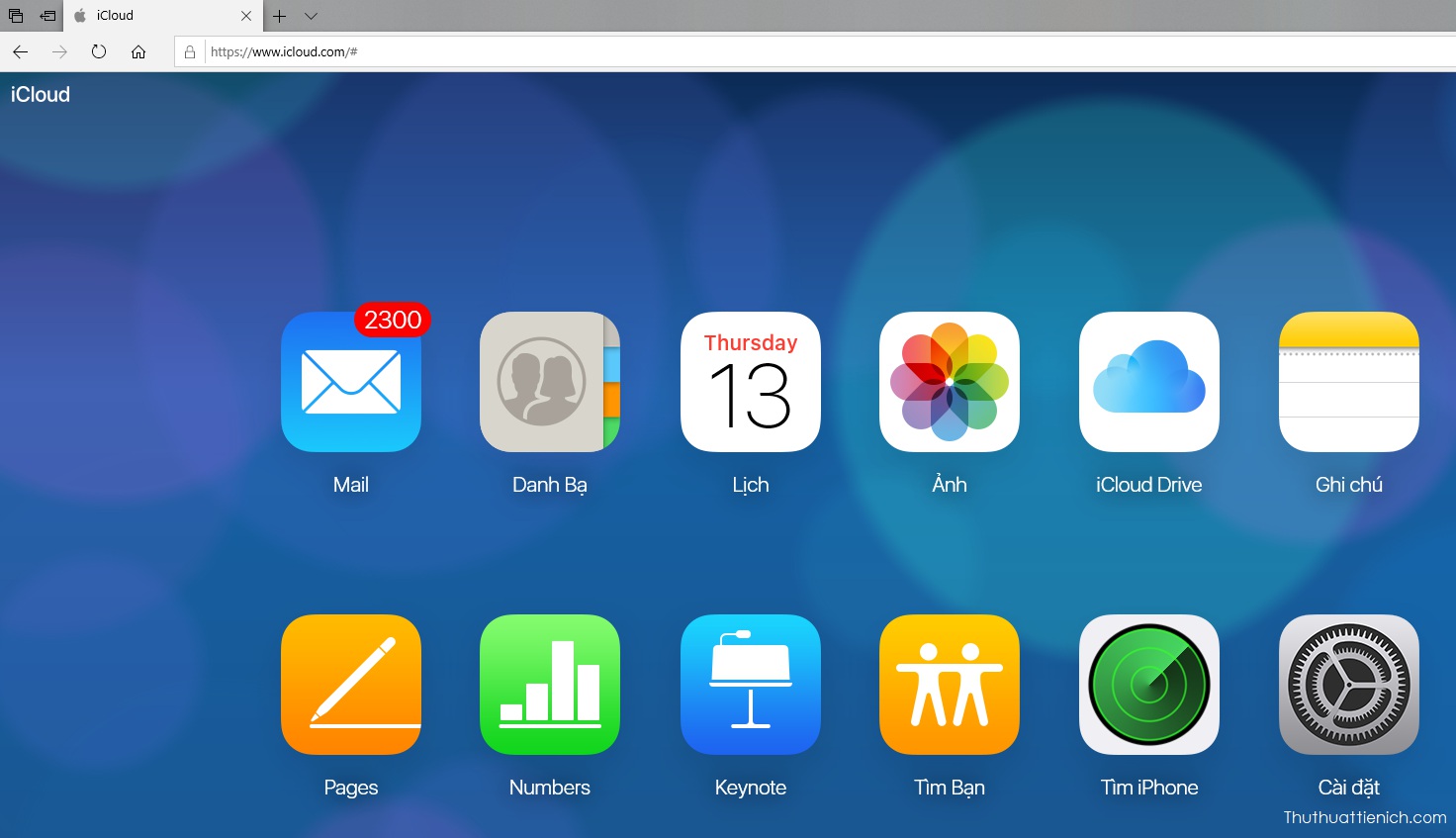 Giao diện iCloud web