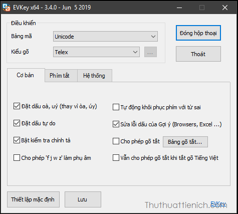 Tải EVKey - Phần mềm gõ tiếng Việt phát triển từ Unikey, nhiều nâng cấp