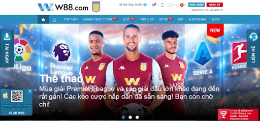 Giao diện website W88 trực quan Giao diện website W88 trực quan