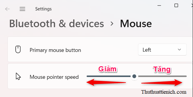 Thay đổi tốc độ chuột trong Settings trên Windows 11
