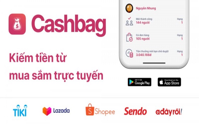 Dùng app Cashbag để kiếm tiền online