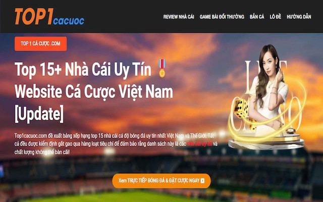 Top1cacuoc là một trang web cá cược trực tuyến tại Việt Nam
