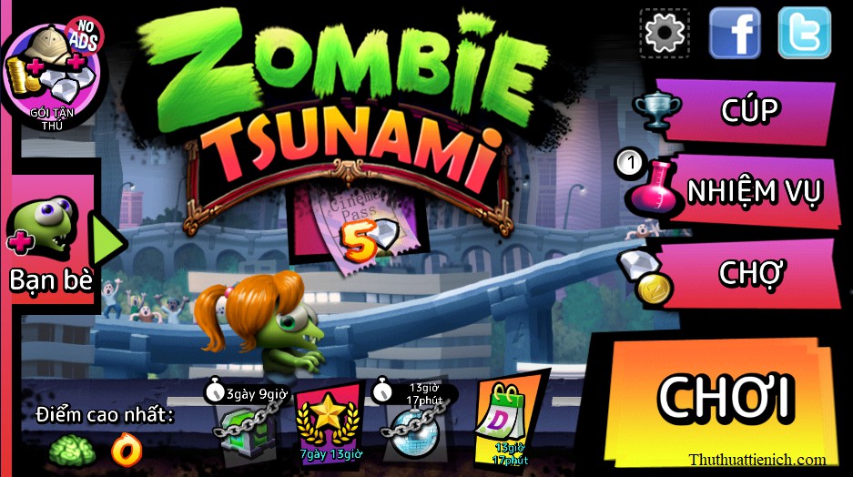 Tải Mod Zombie Tsunami Apk v4.5.128 [Hack vô hạn tiền][Full kim cương]