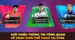 Thể Thao SV88 - Sảnh Cược Xanh Chín Với Bộ Môn Xu Hướng