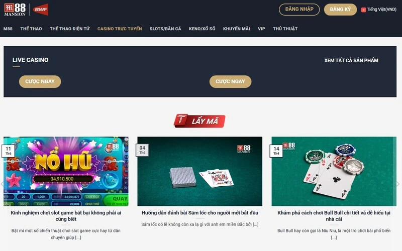 M88 – Nhà cái hàng đầu châu Á với sự uy tín, chuyên nghiệp và đa dạng